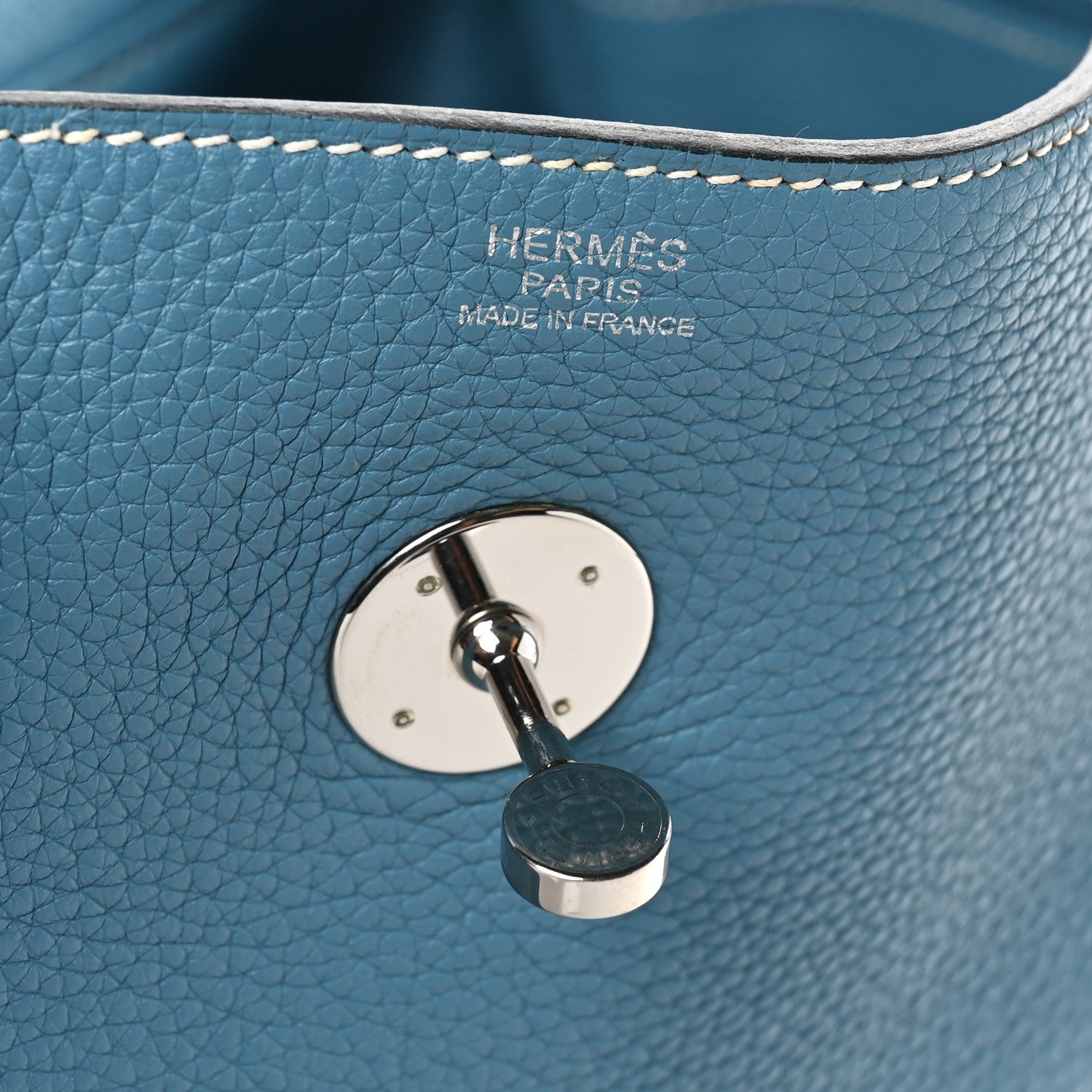 Hermes Taurillon Clemence Lindy 34 Bleu Jean 6 of 10
