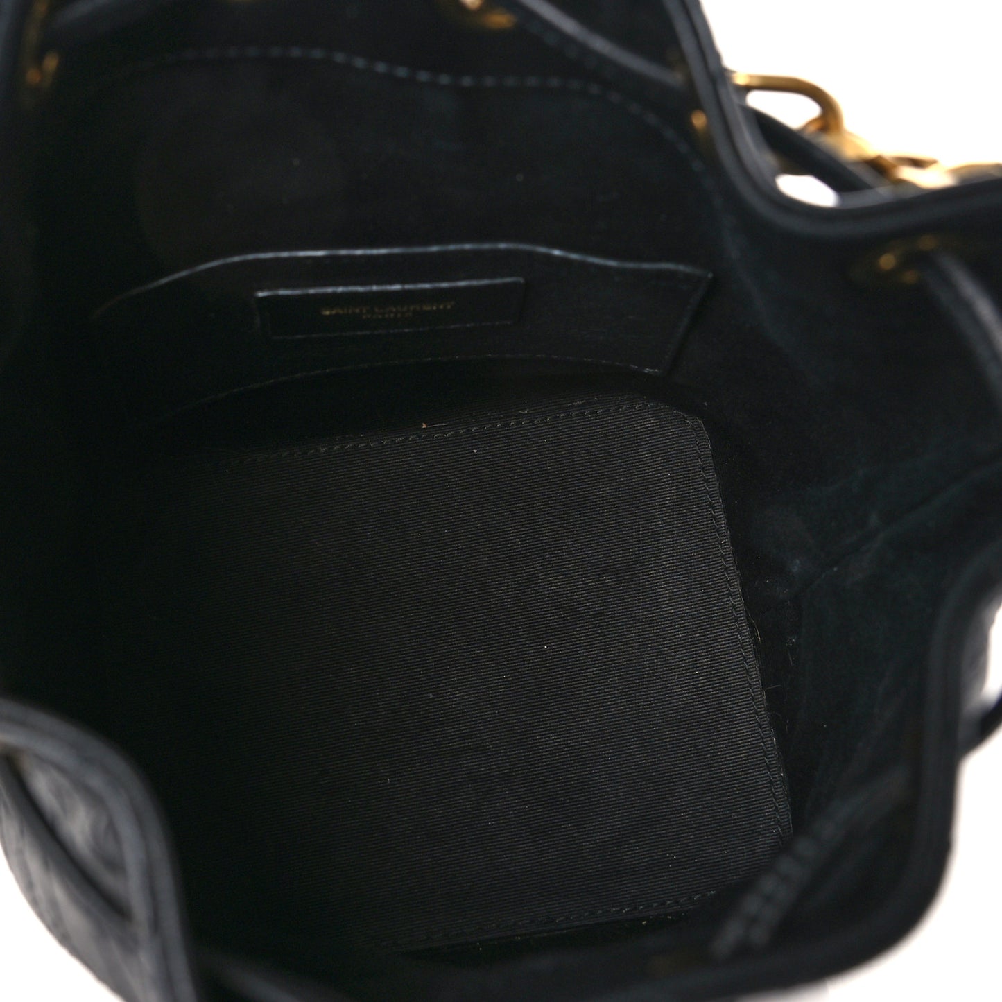Lambskin Quilted Small Emmanuelle Bucket Bag Black
