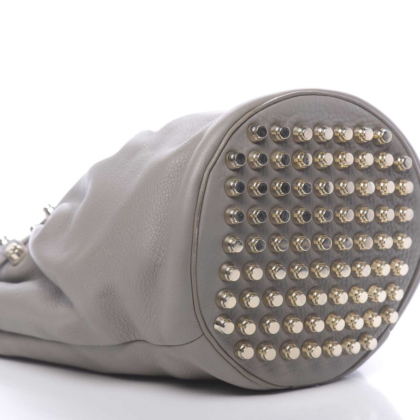 Pebbled Lambskin Diego Bucket Bag Oyster Pale Gold Hardware