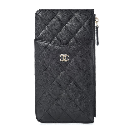 Chanel Caviar Quilted Classic Flat Wallet Pouch Black 1 of 8