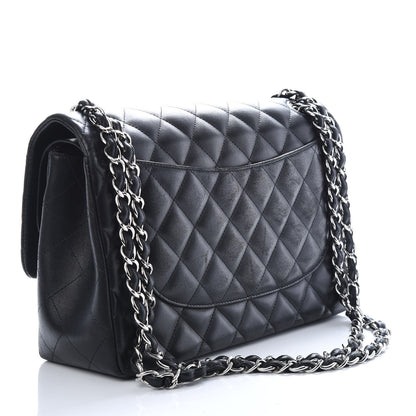 Chanel Lambskin Quilted Jumbo Double Flap Black 3 of 10