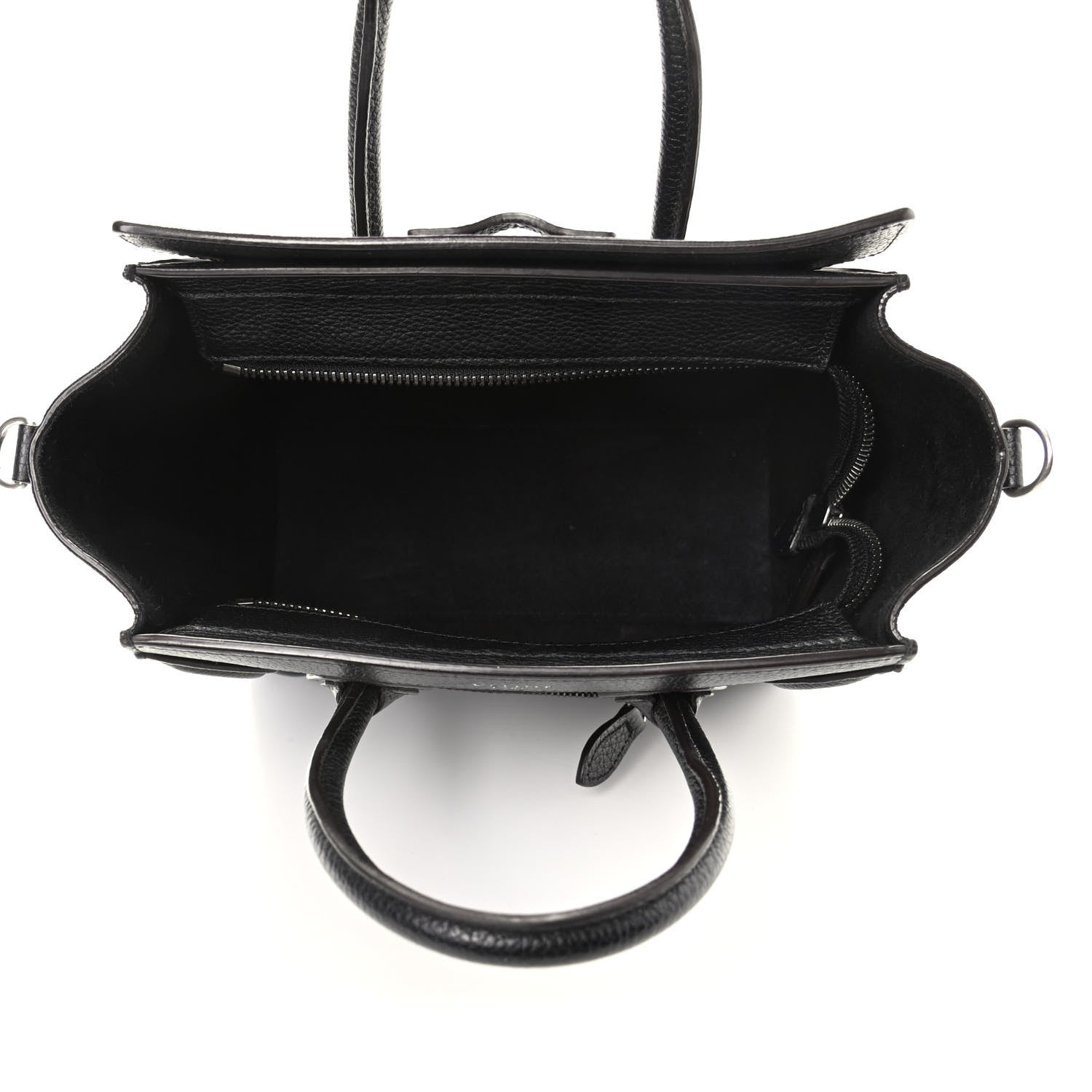 Celine Drummed Calfskin Nano Luggage Black 5 of 9