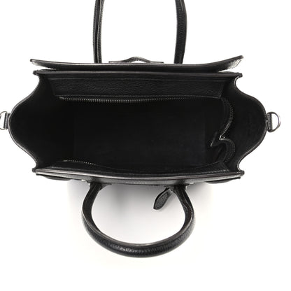 Celine Drummed Calfskin Nano Luggage Black 5 of 9