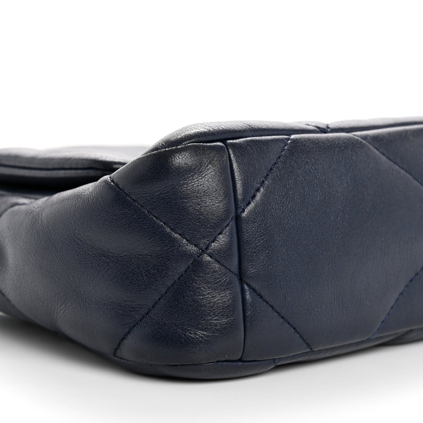 Goatskin Quilted Medium Chanel 19 Flap Navy Blue