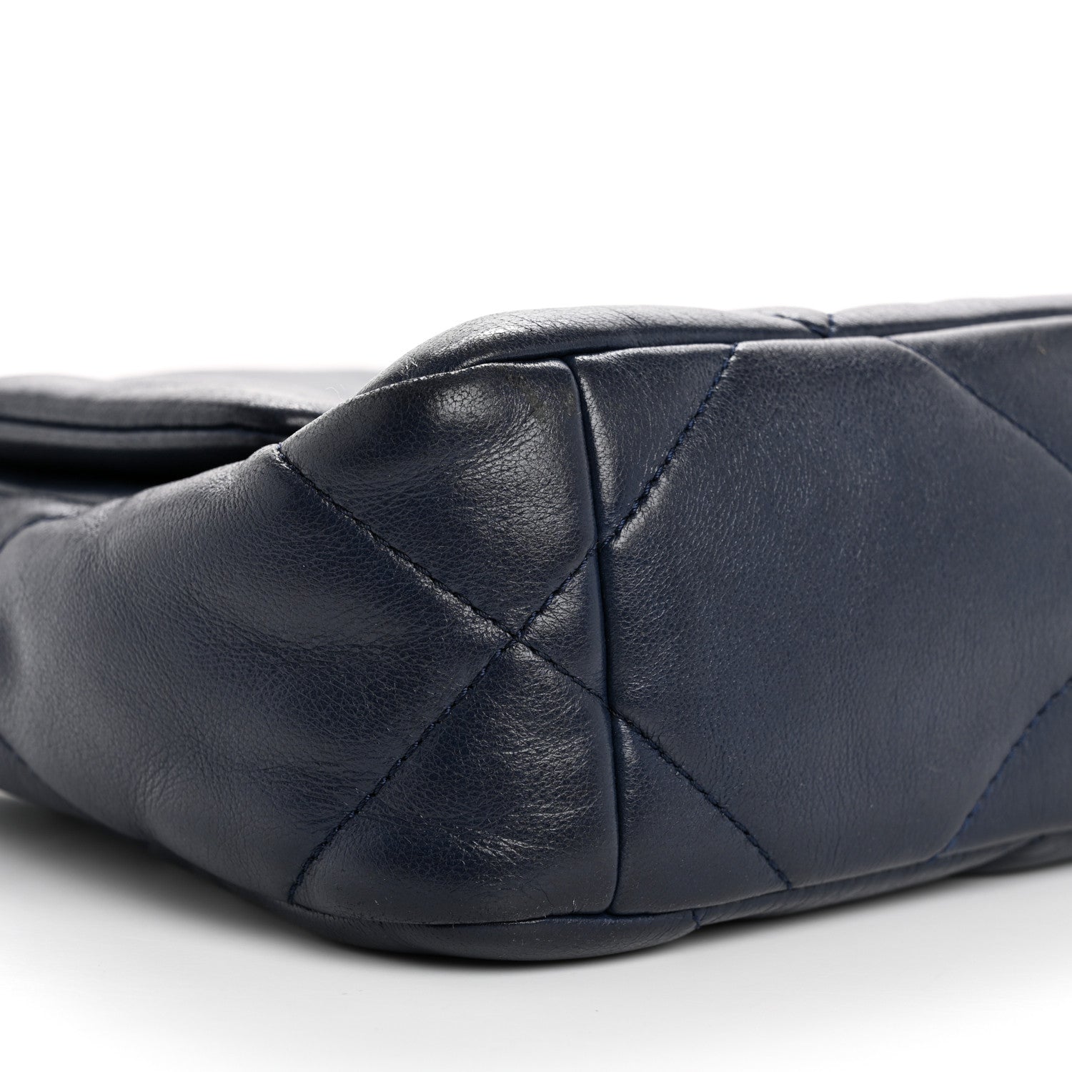 Chanel Goatskin Quilted Medium Chanel 19 Flap Navy Blue 9 of 10