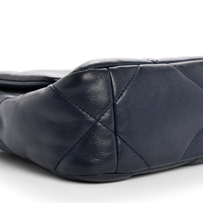 Chanel Goatskin Quilted Medium Chanel 19 Flap Navy Blue 9 of 10