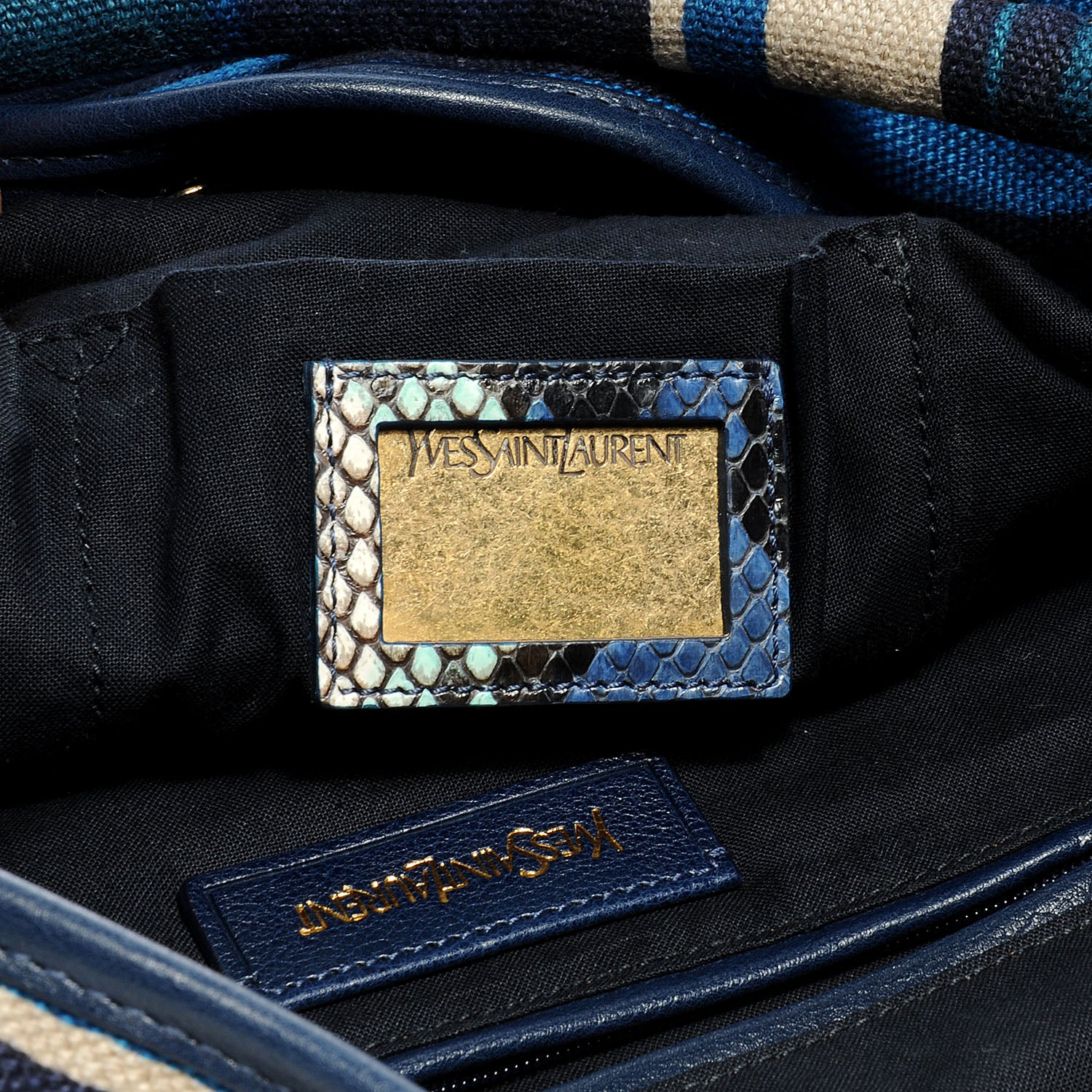 Saint Laurent Canvas Snakeskin Roady Blue 8 of 8