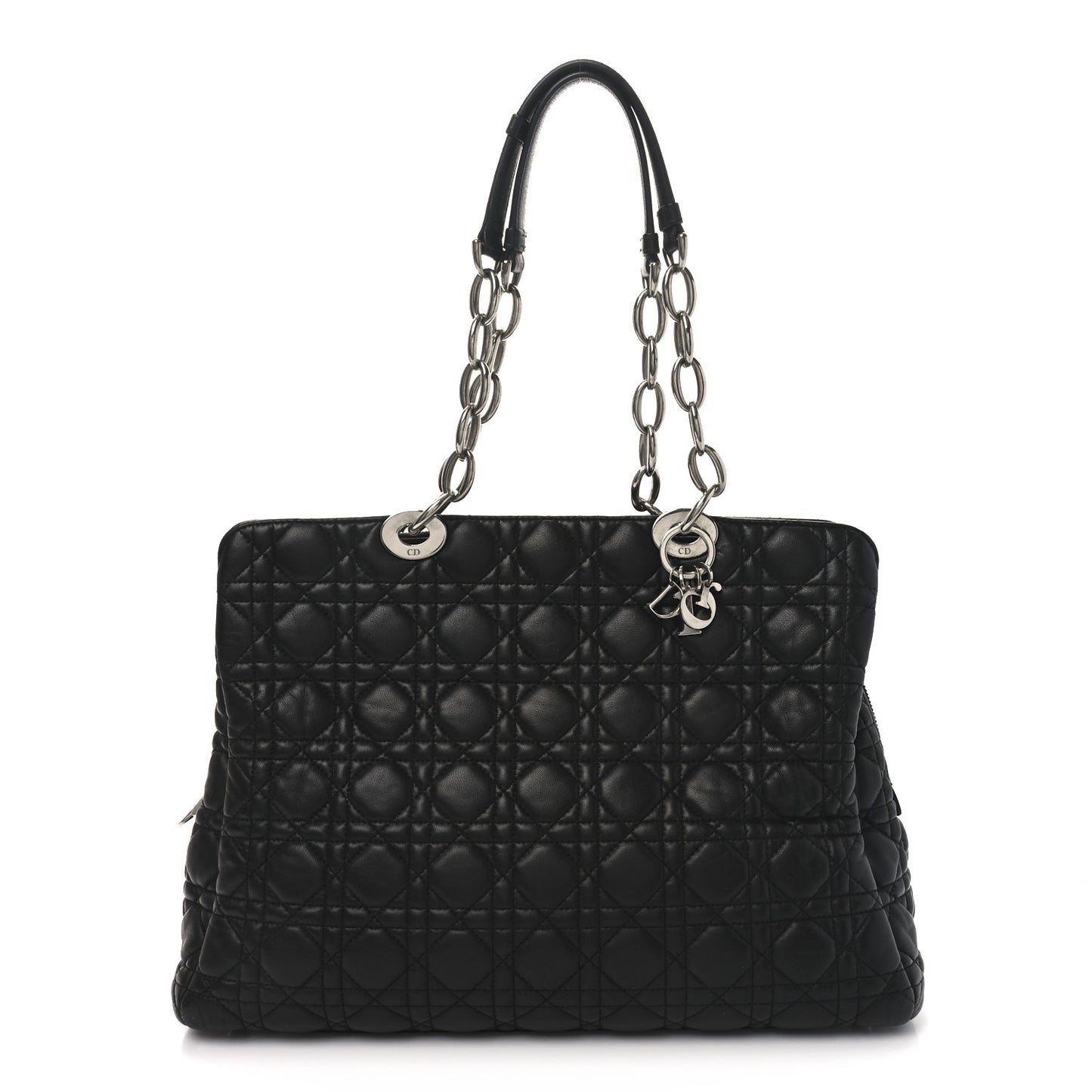 Lambskin Cannage Large Dior Soft Shopping Tote Black