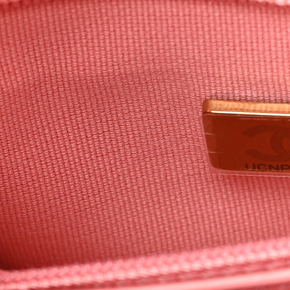 Chanel Shiny Aged Calfskin Quilted Nano Kelly Shopper Coral Pink 7 of 11