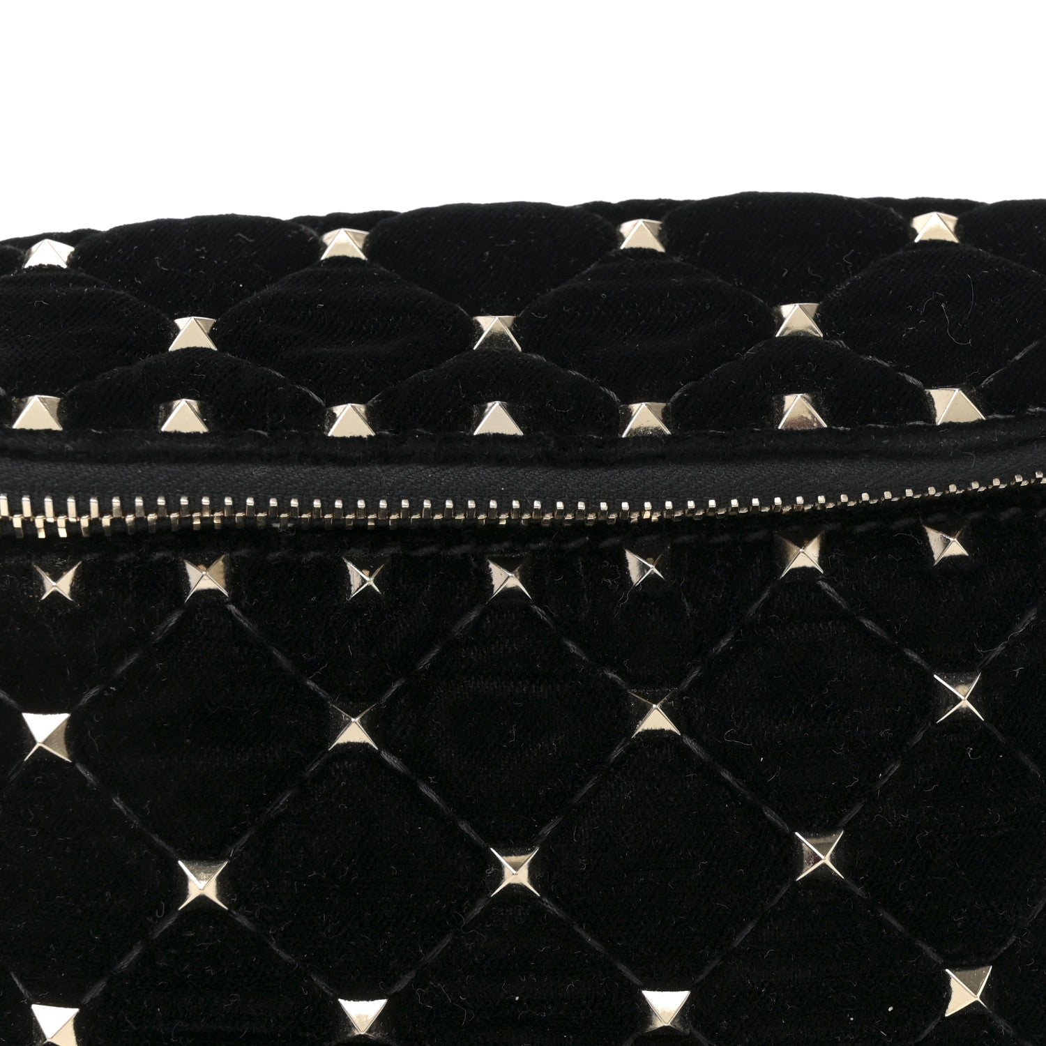 Valentino Garavani Velvet Rockstud Spike Belt Bag 85 34 Black 17 of 25