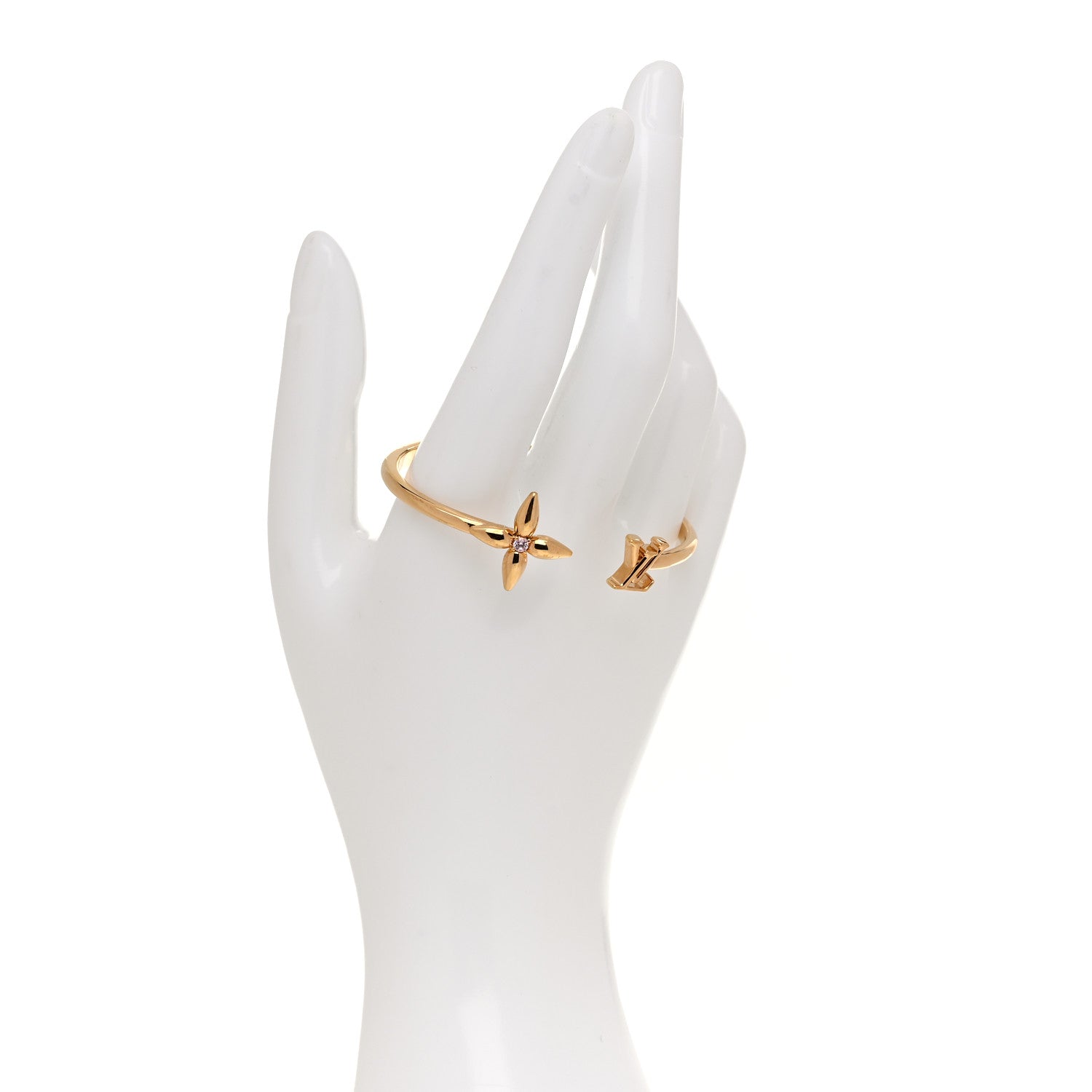 Louis Vuitton Metal Crystal Louisette Signature Bracelet S Gold 2 of 4