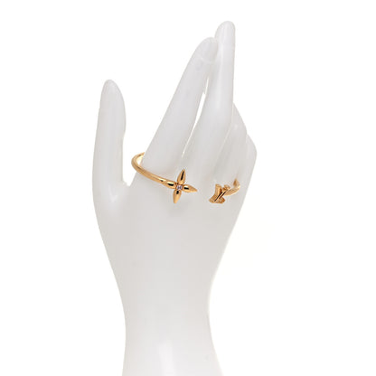 Louis Vuitton Metal Crystal Louisette Signature Bracelet S Gold 2 of 4