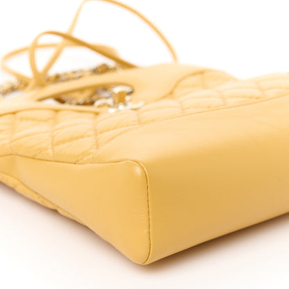 Chanel Shiny Crumpled Calfskin Quilted Mini 31 Shopping Bag Yellow 9 of 11