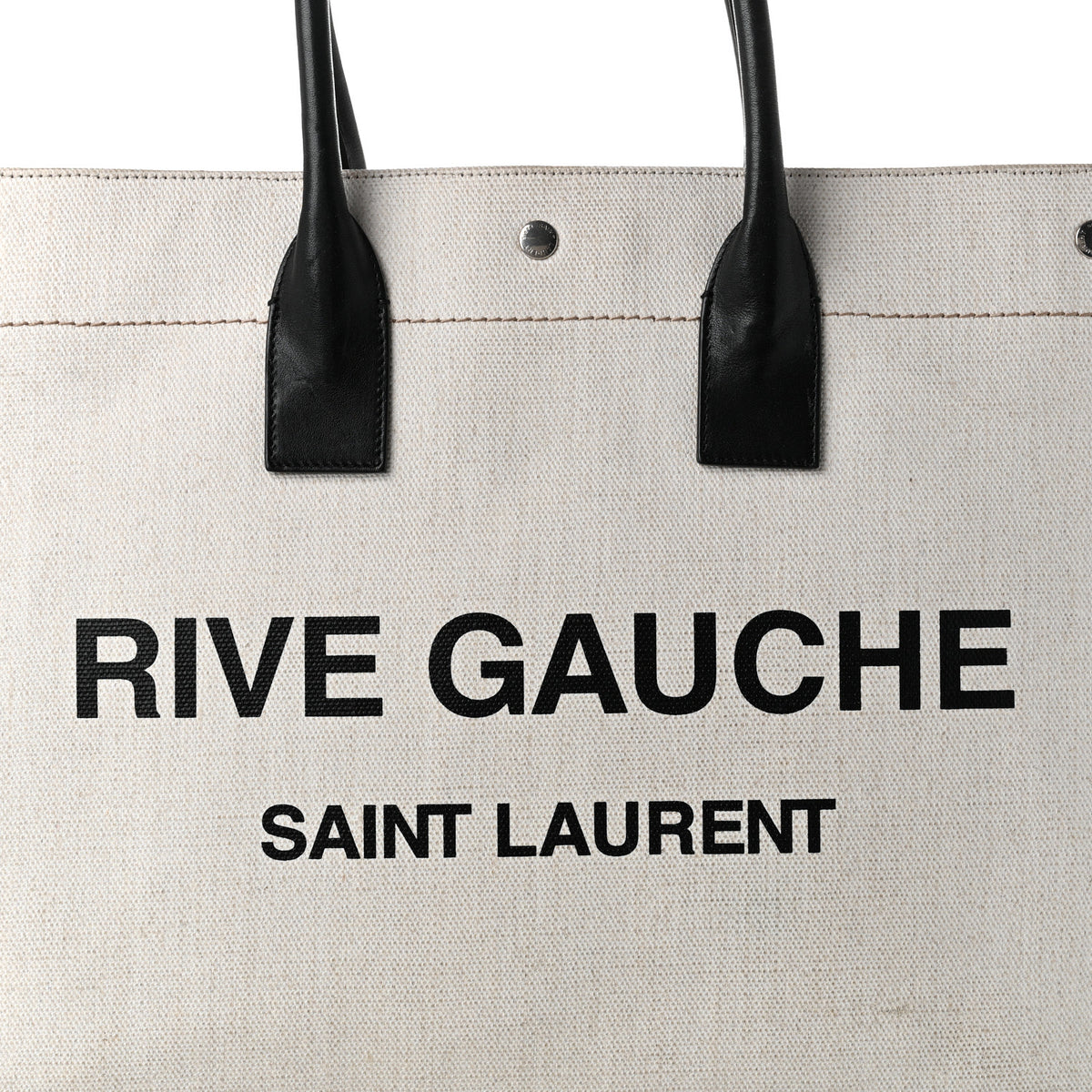 Linen Calfskin Rive Gauche Tote Optic White