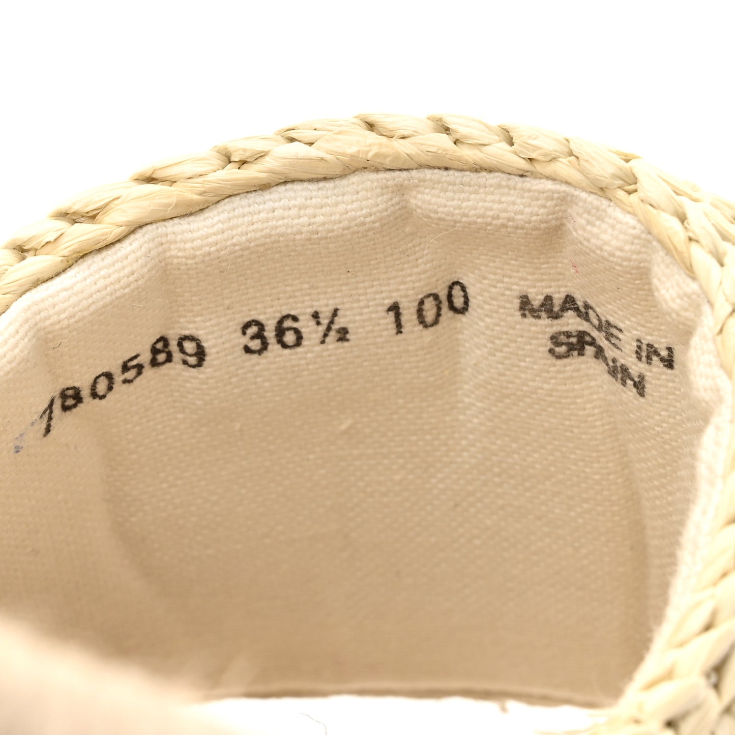 Raffia Interlocking G Flat Slide Espadrille Sandals 36.5 White