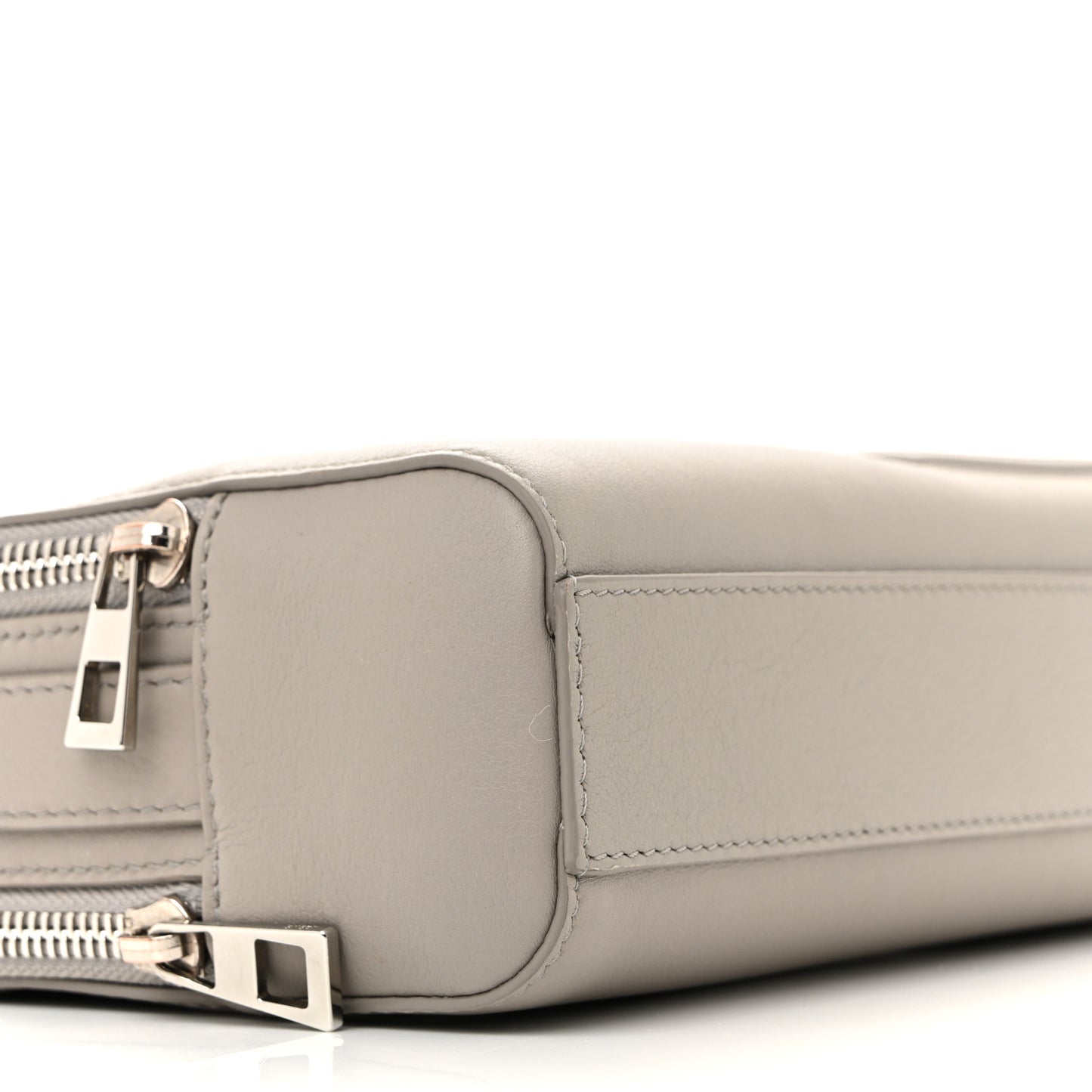 Satin Calfskin Mini Camera Bag Shell Grey