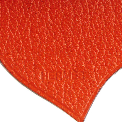 Hermes Chevre Chaine D'Amour Heart Key Chain Bag Charm Rouge Vif Orange 3 of 5