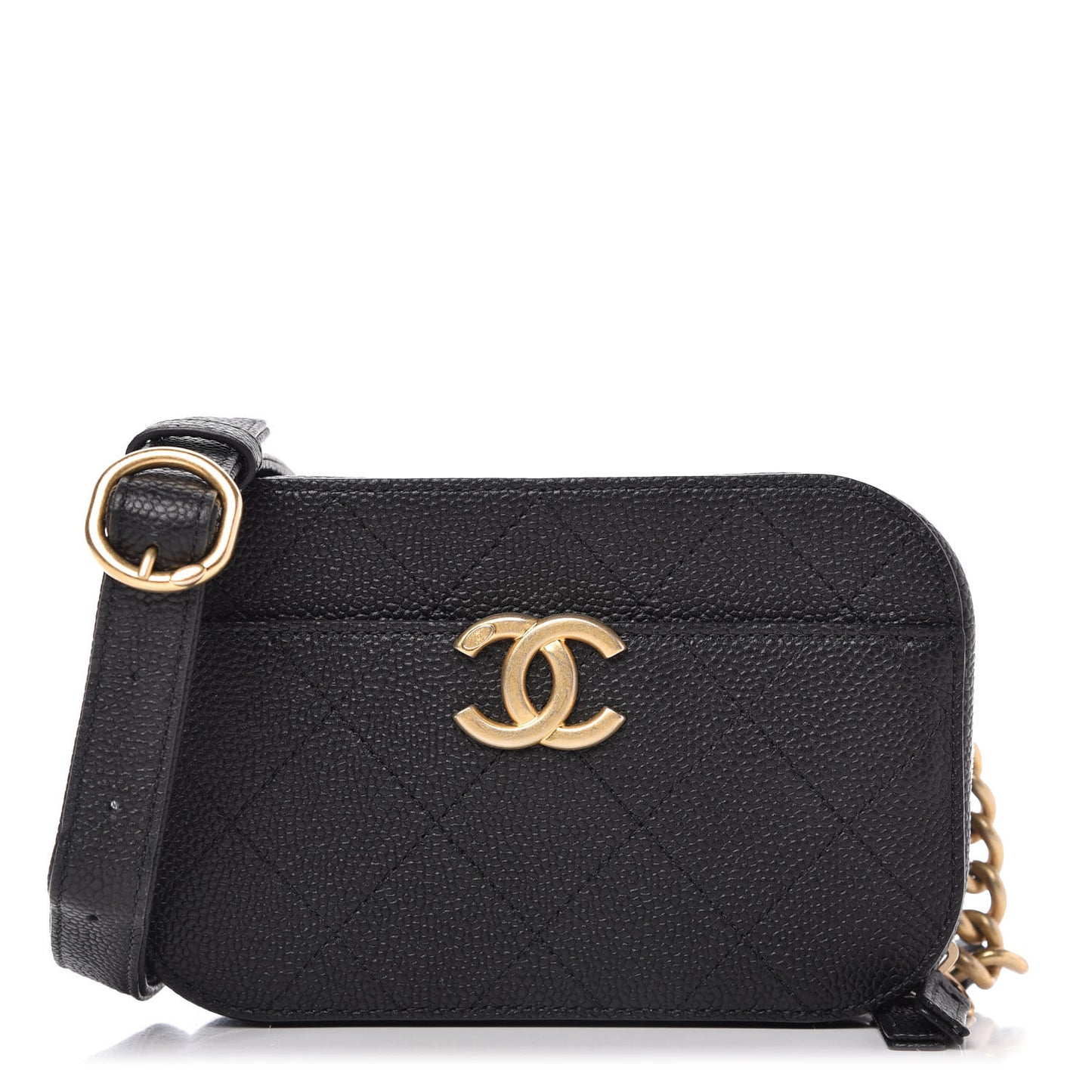 Caviar Quilted Waist Bag Black