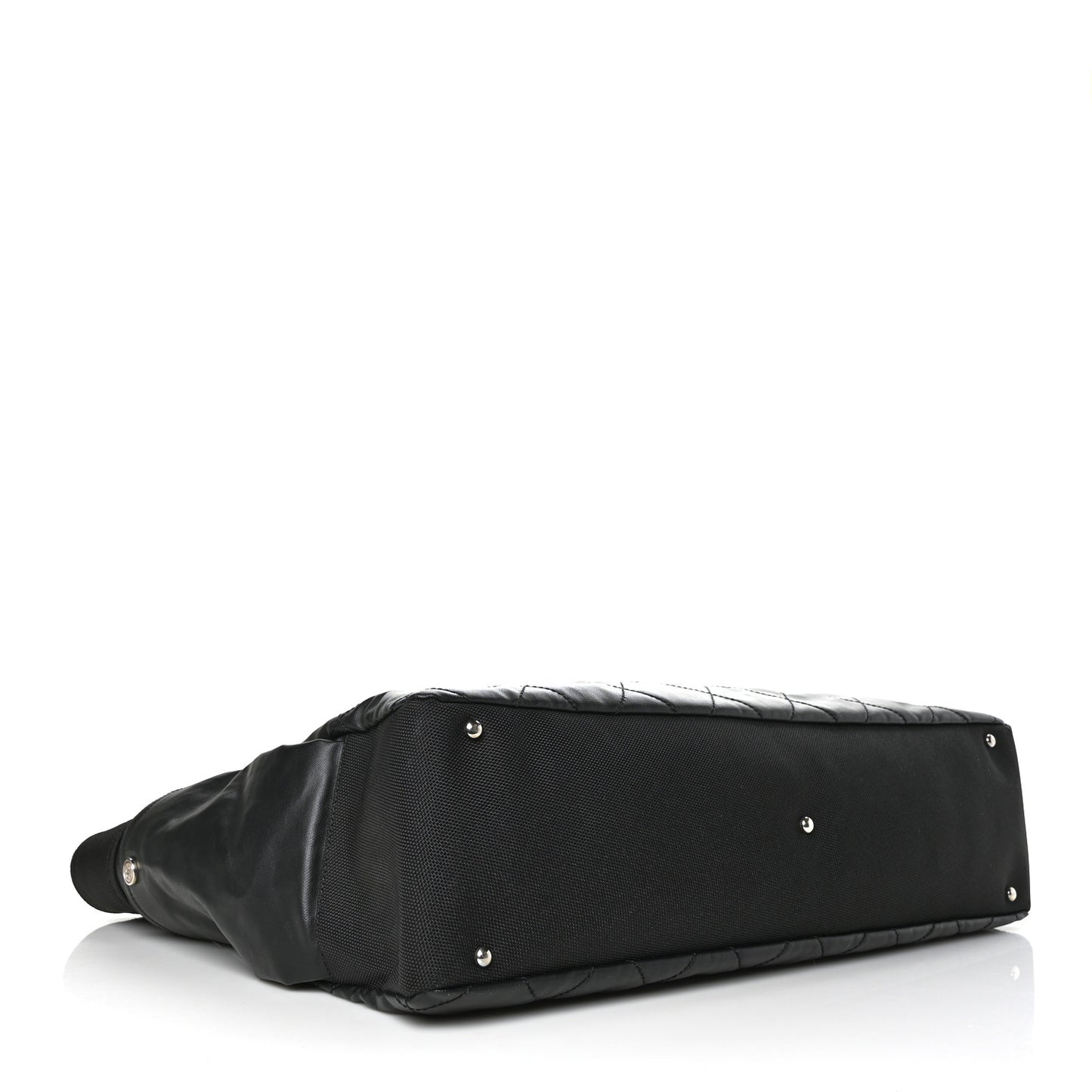 Coated Canvas Stitched XL Paris Biarritz Tote Black