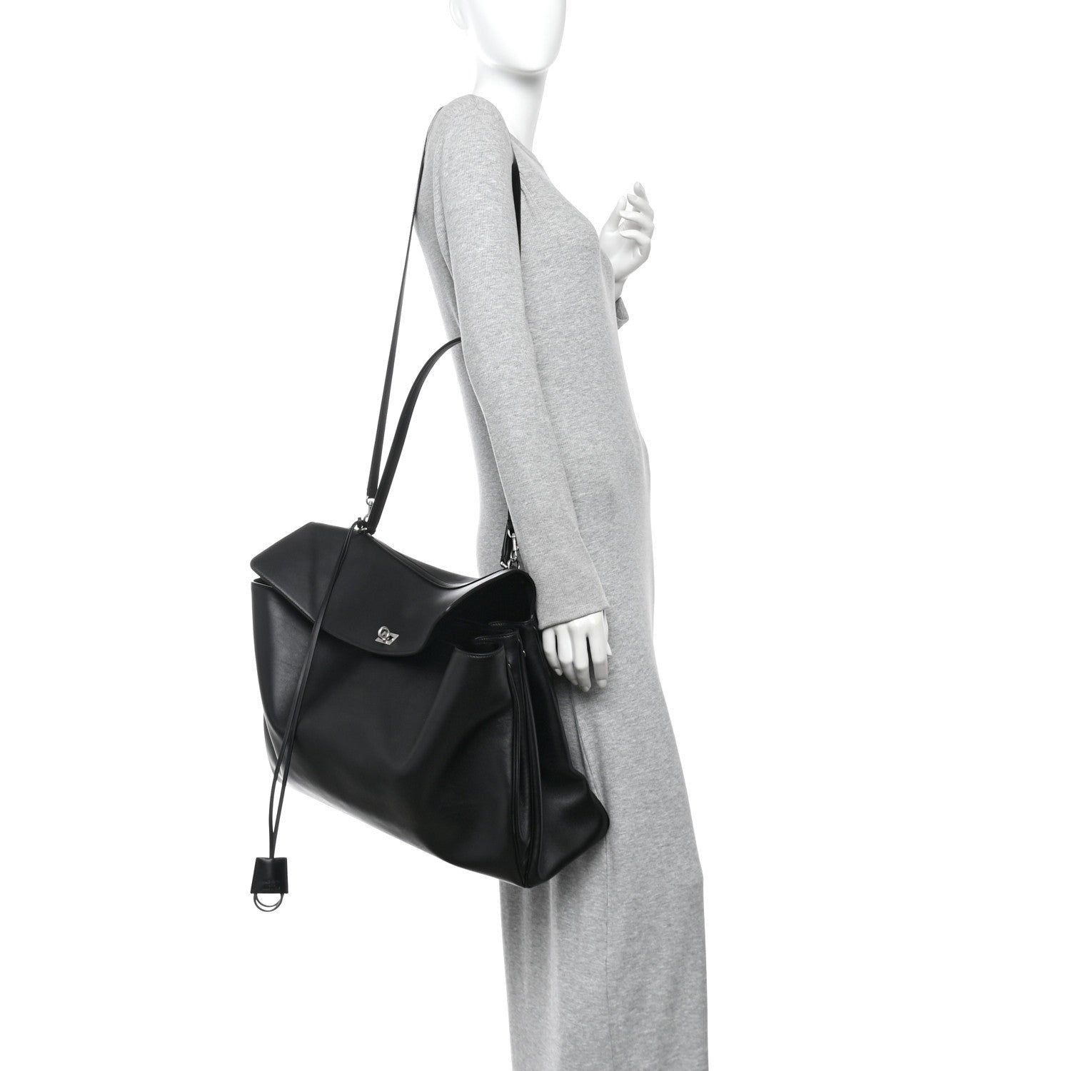 Balenciaga Smooth Calfskin Rodeo XL Top Handle Handbag Black 2 of 10