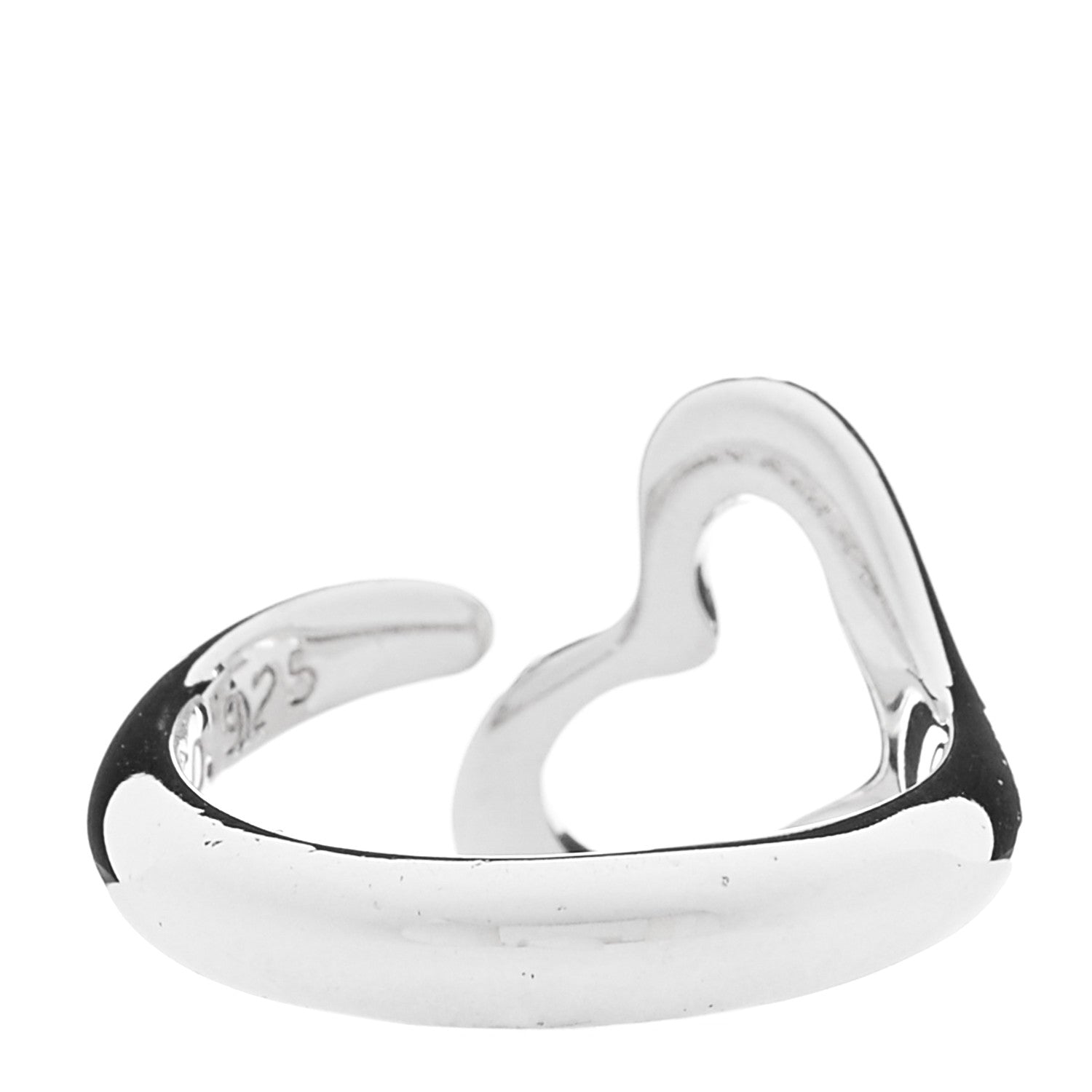 Tiffany Sterling Silver Elsa Peretti Open Heart Ring 48 4.5 4 of 5