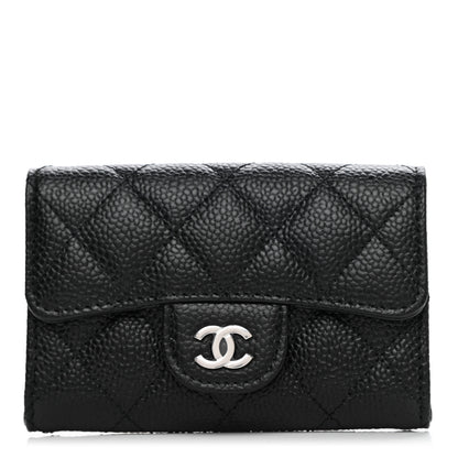 Chanel Caviar Quilted Flap Card Holder Wallet Black 1 of 9