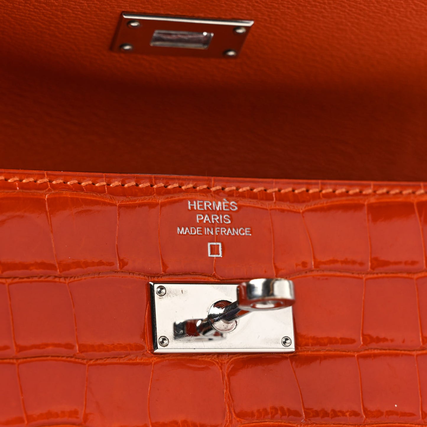 Matte Alligator Kelly Longue Wallet Orange