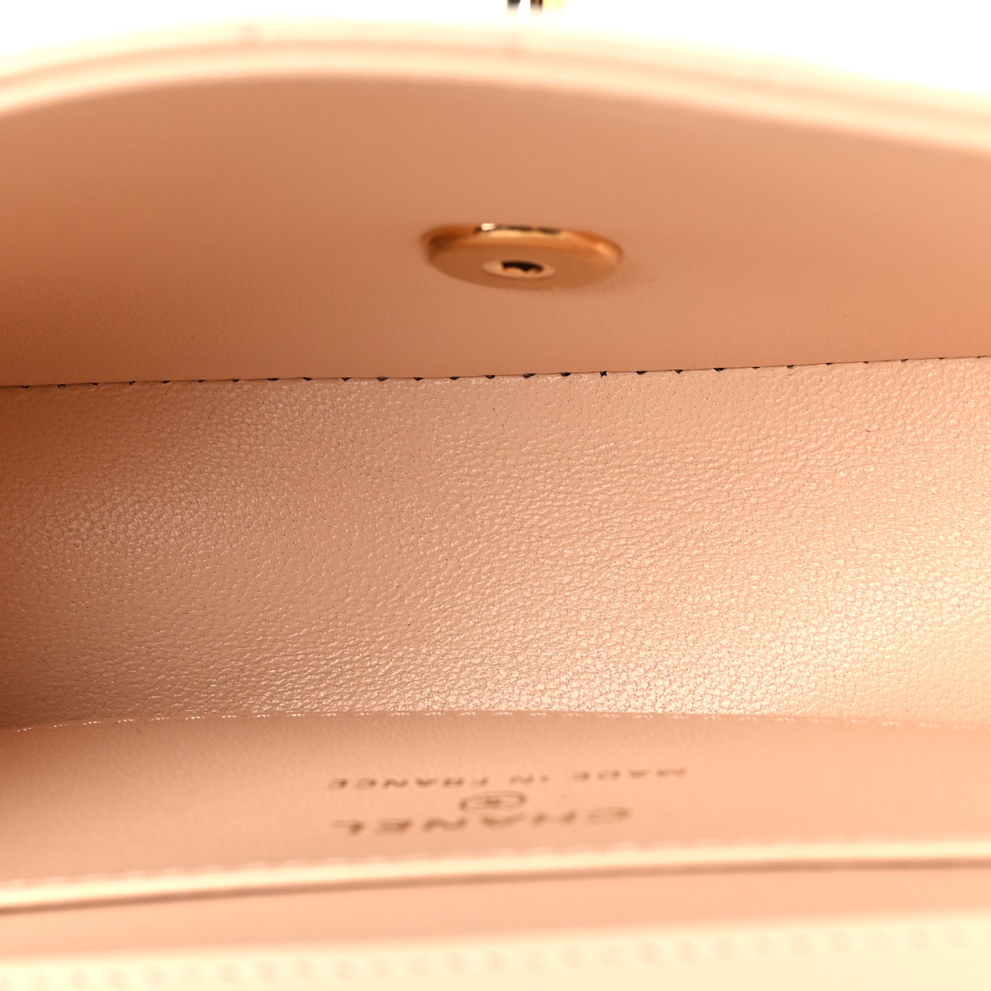 Lambskin Quilted Tab Mini Flap Beige