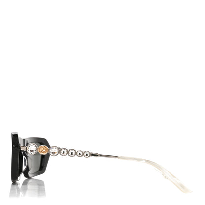 Gucci Acetate Crystal Rectangle Sunglasses GG0642S Black Gold 6 of 10