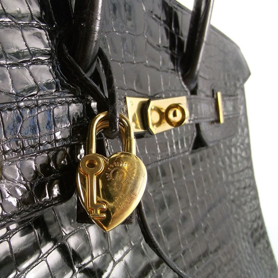 Hermes Porosus Crocodile BIRKIN 35 Shiny Black 6 of 11