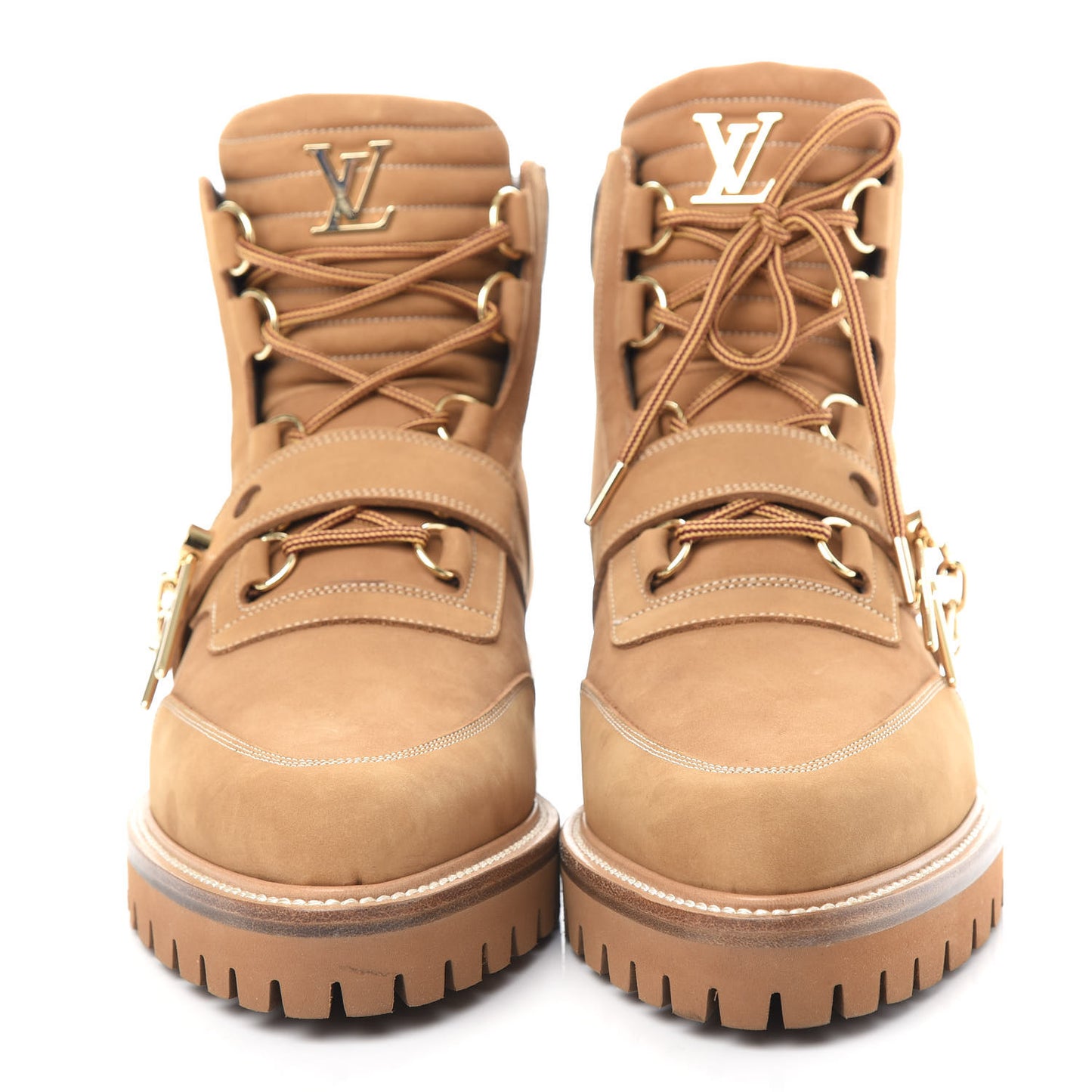 Suede Calfskin Monogram Mens Creeper Ankle Boots 8.5 Beige