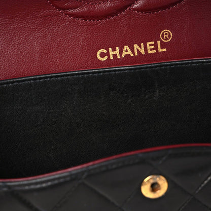 Chanel Lambskin Quilted Medium Double Flap Black 17 of 21