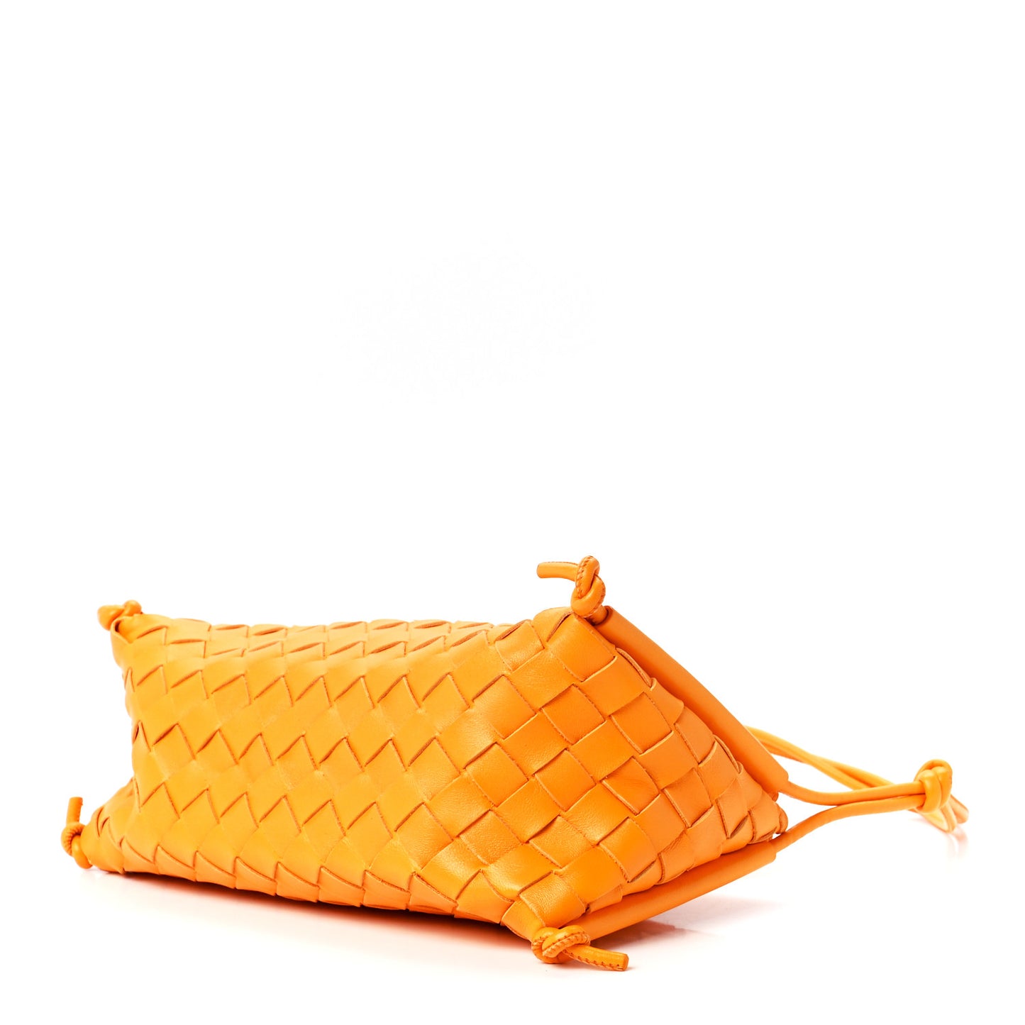 Nappa Intrecciato Pouch On Strap Tangerine