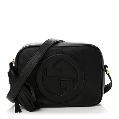 Gucci Sakai Be Green Calfskin Diagonal Stitched Small Blondie Shoulder Bag Black 1 of 10