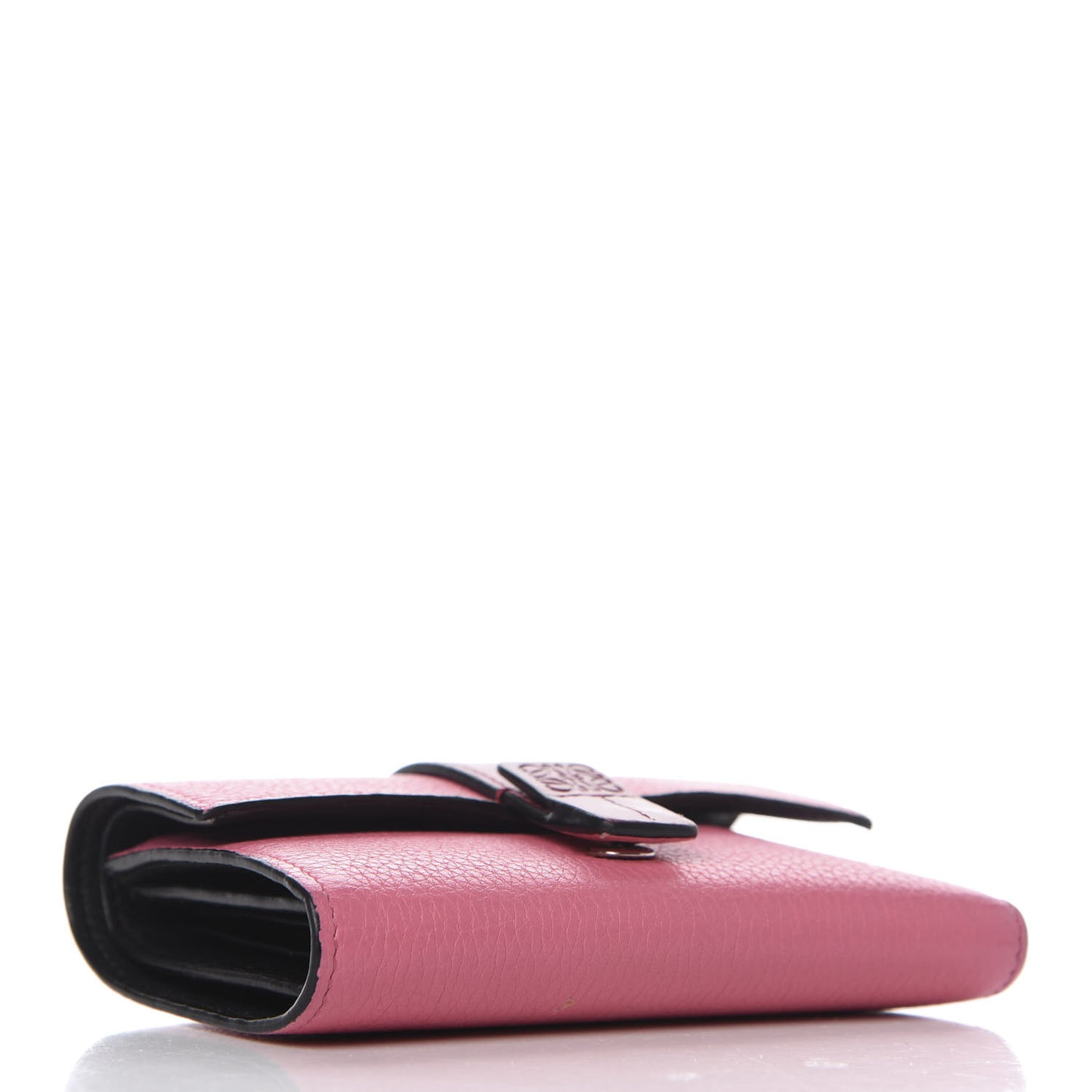 Grained Calfskin Compact Zip Wallet Wild Rose Raspberry