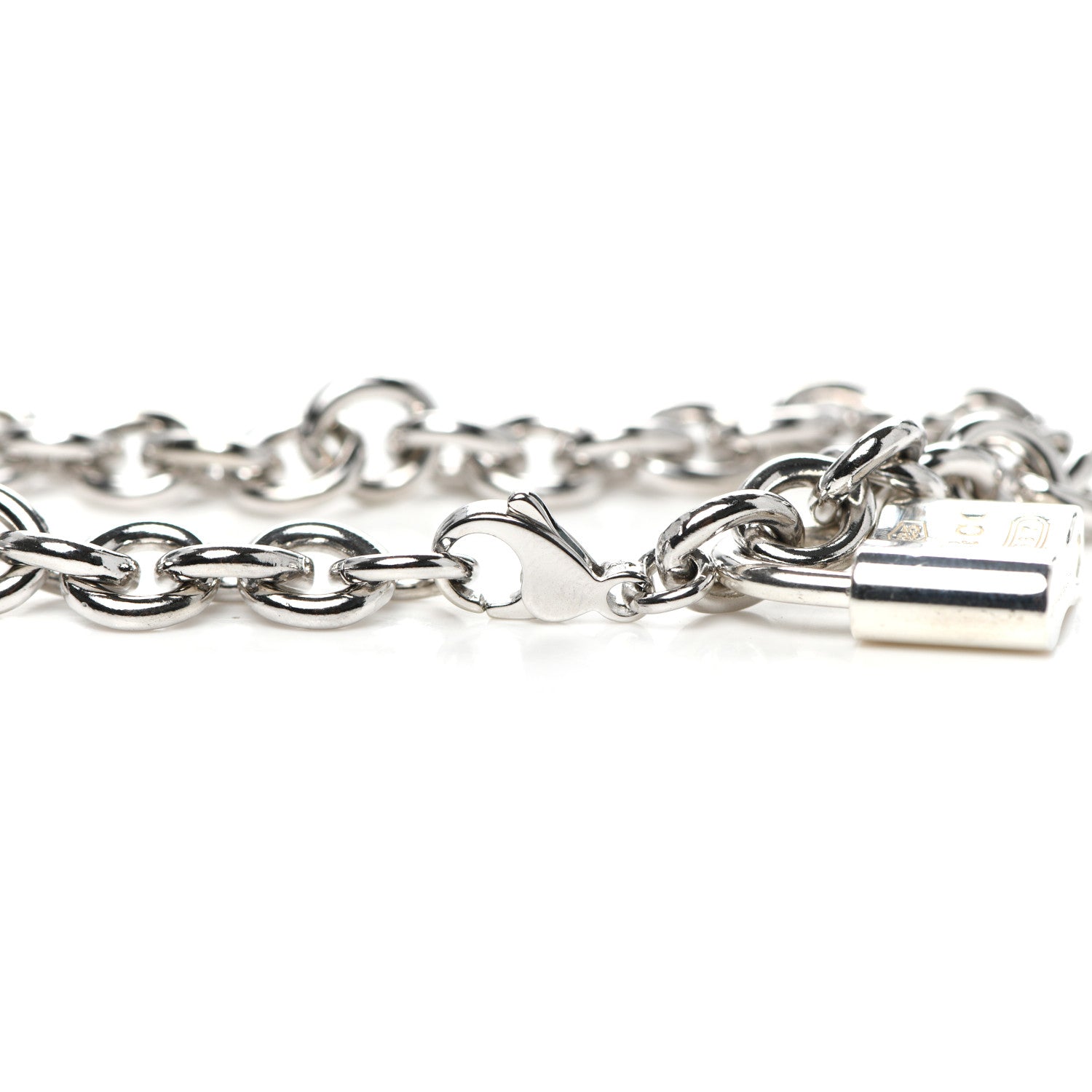 Tiffany Sterling Silver 1837 Lock Charm Oval Link Bracelet 4 of 5