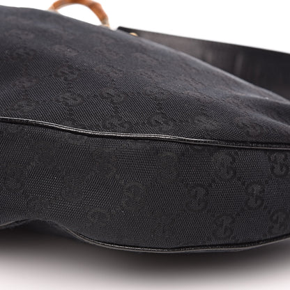 Gucci Monogram Bamboo Ring Hobo Black 9 of 13