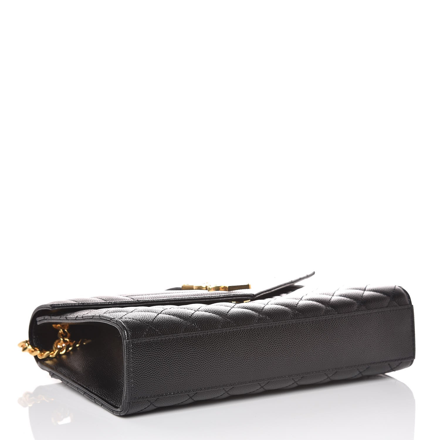 Saint Laurent Grain De Poudre Textured Mixed Matelasse Triquilt Medium Monogram Satchel Black 4 of 9