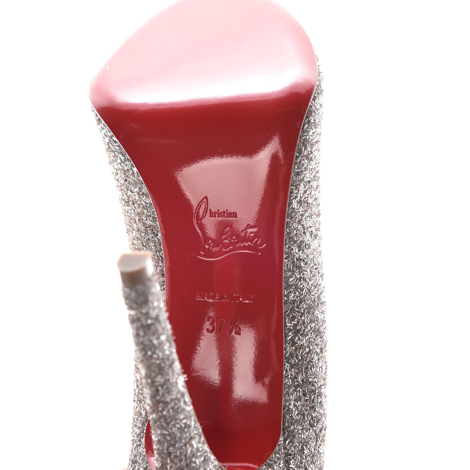 Christian Louboutin Glitter Givre Fifille 100 Pumps 37.5 Perle 7 of 9