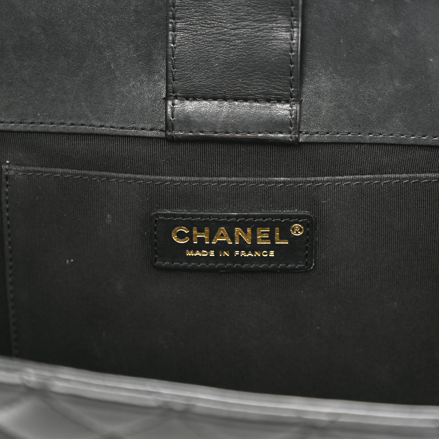 Calfskin Quilted CC Chain Accordion Tote Black
