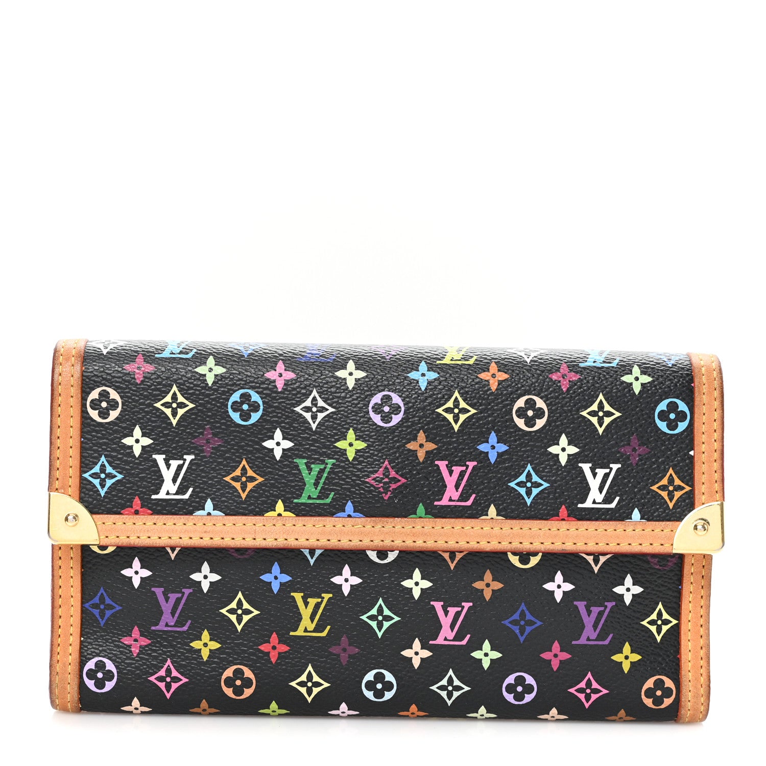 Louis Vuitton Monogram Multicolor Porte Tresor International Wallet Black 1 of 6