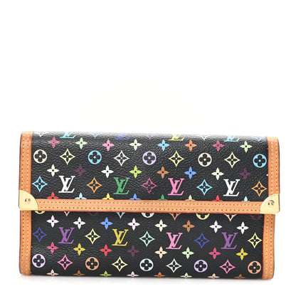 Louis Vuitton Monogram Multicolor Porte Tresor International Wallet Black 1 of 6