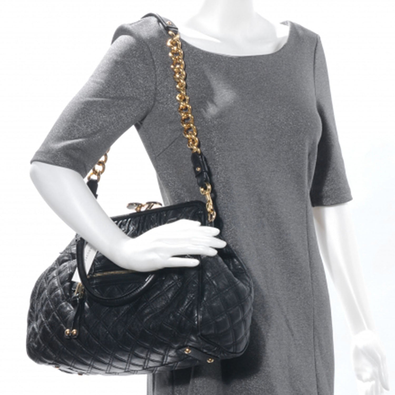 Marc Jacobs Quilted Leather Stam Black 12 of 21
