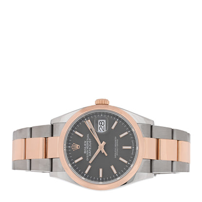 Rolex Stainless Steel 18K Everose Gold 36mm Oyster Perpetual Datejust Watch Slate 126201 2 of 5