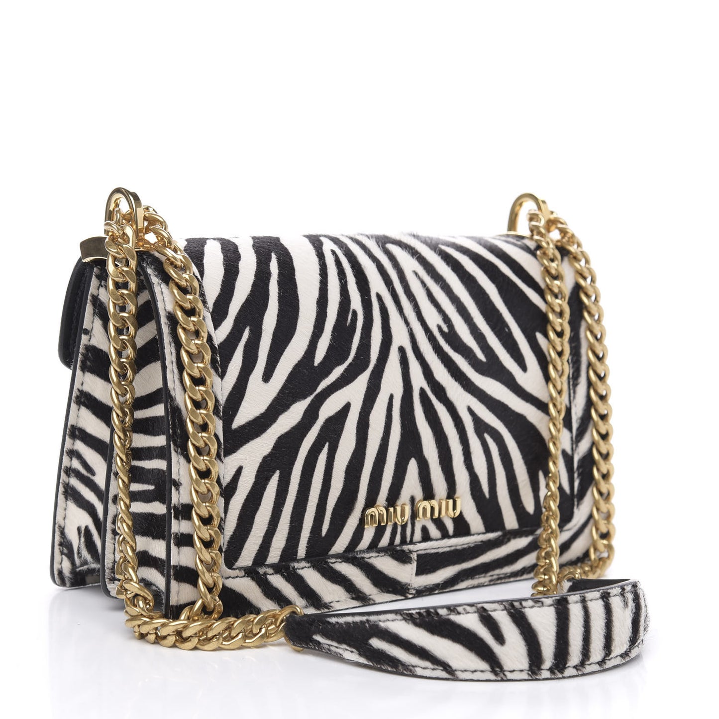Cavallino Pony Hair Shoulder Bag White Black