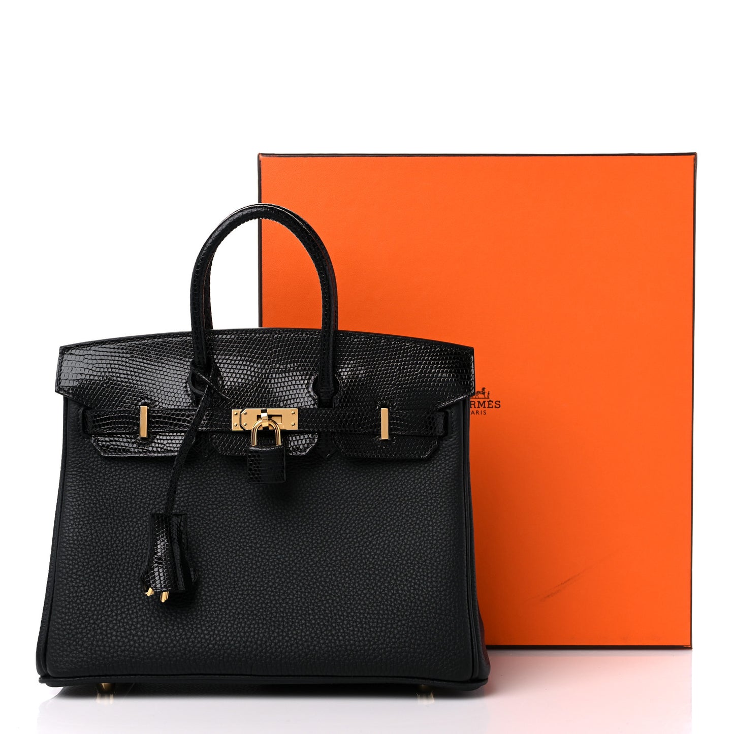 Togo Lizard Birkin Touch 25 Black