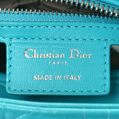 Christian Dior Lambskin Cannage Medium Lady Dior Turquoise 6 of 10