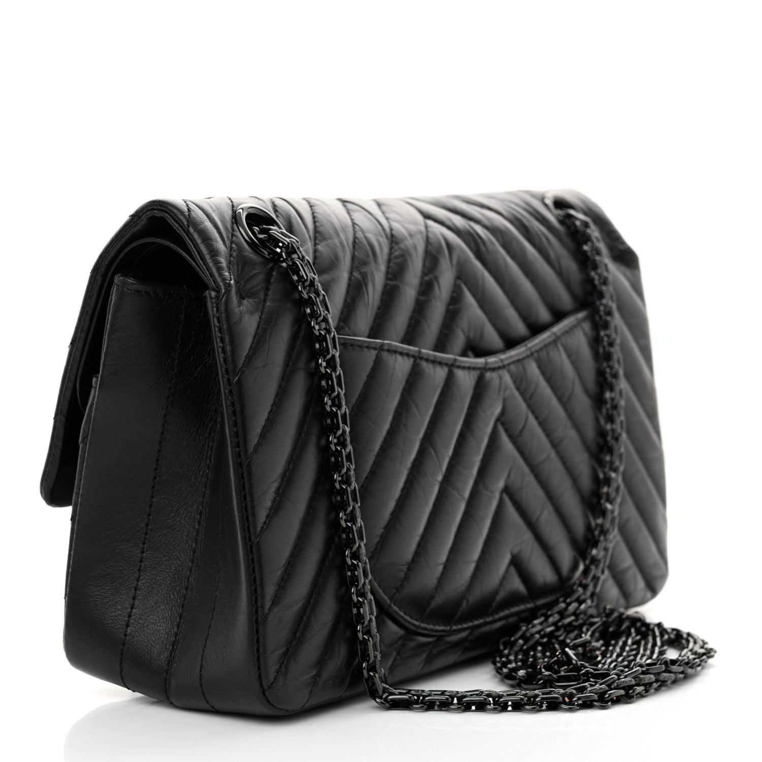 Chanel Aged Calfskin Chevron Quilted 2.55 Reissue 225 Flap So Black 3 of 11