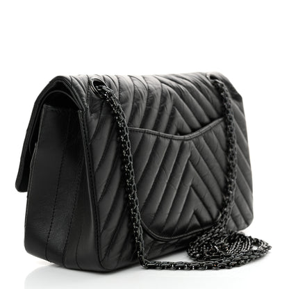 Chanel Aged Calfskin Chevron Quilted 2.55 Reissue 225 Flap So Black 3 of 11