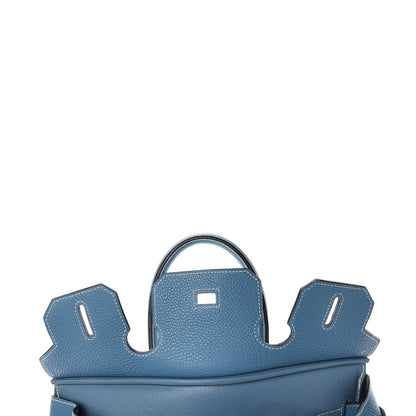 Hermes Taurillon Clemence Birkin 30 Blue Jean 10 of 51